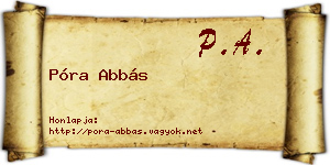 Póra Abbás névjegykártya